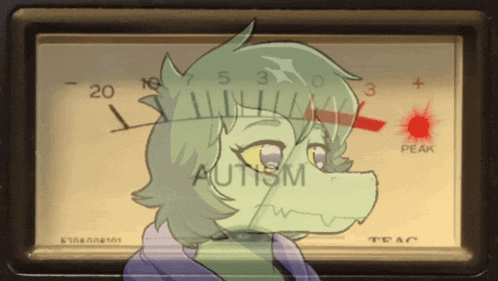 a cartoon character with the word autism written on it