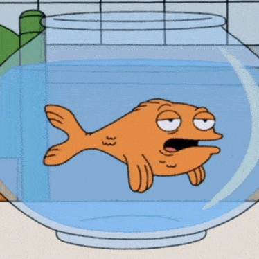 a cartoon fish with a surprised look on its face