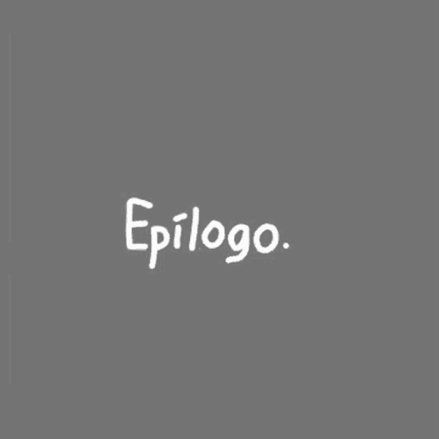 the word epilogo is on a grey background