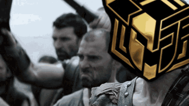 a man with a cube on his head that says lcf
