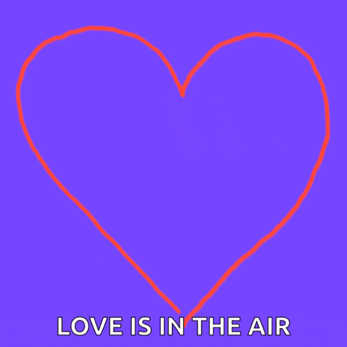 a blue background with the words love is in the air