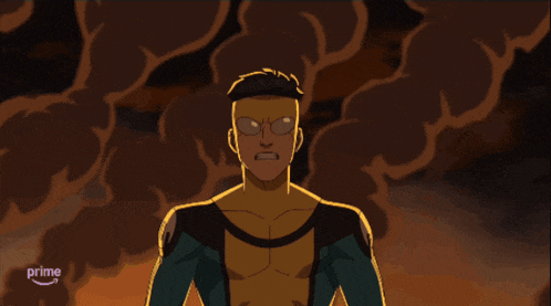 a cartoon of a man with glasses and the word prime in the corner