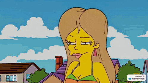 a cartoon of a woman with long blonde hair is created in wave video