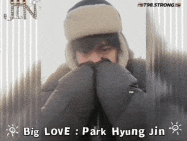 a photo of park hyung jin with the caption big love