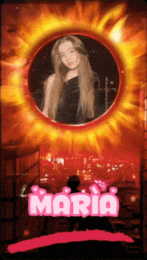 a picture of a girl with the name maria written in pink