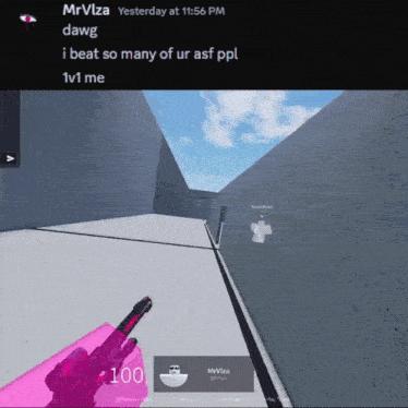 a screenshot of a video game with a message from mrviza