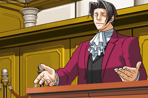 a cartoon of a man giving a speech with the url http://objection.lol