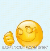 Love You Too Perry Emoji GIF - Love You Too Perry Emoji Thumbs Up GIFs