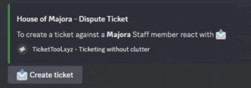 a screenshot of a website that says " create ticket "