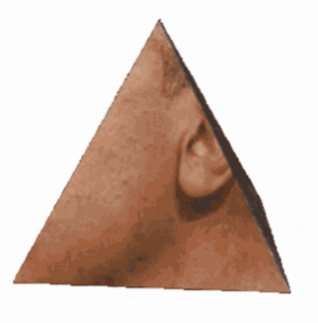 barack obama 's face is shaped like a pyramid and is smiling .