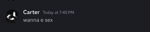 a screenshot of a chat with carter today at 7:45 pm