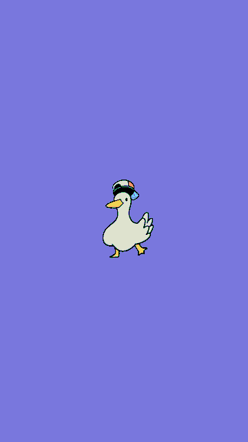 a white duck wearing a hat and sunglasses on a blue background .