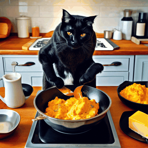 Cat Breakfast GIF