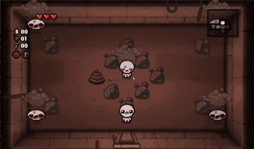 a screenshot of a video game with skulls and hearts on the screen