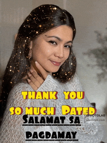 a picture of a woman with the words " thank you so much pated salamat sa pagdamay "