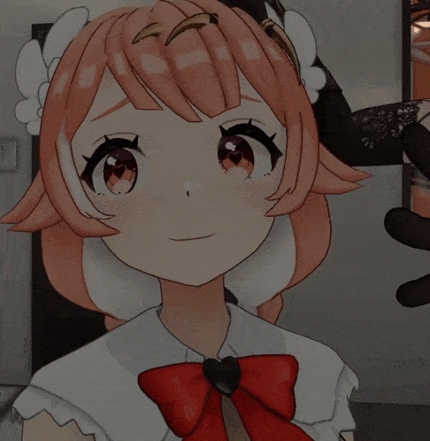 a girl with pink hair is giving a thumbs up sign