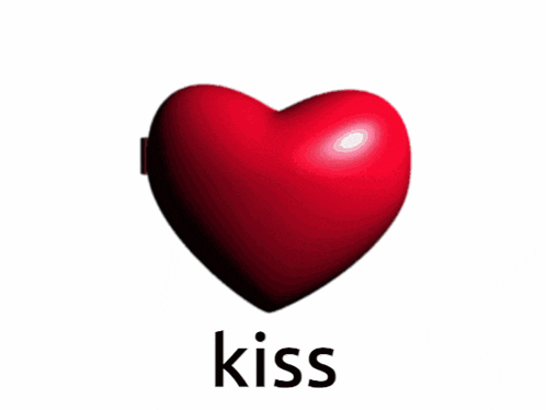 a picture of a girl and a boy in a heart with the word kiss below them