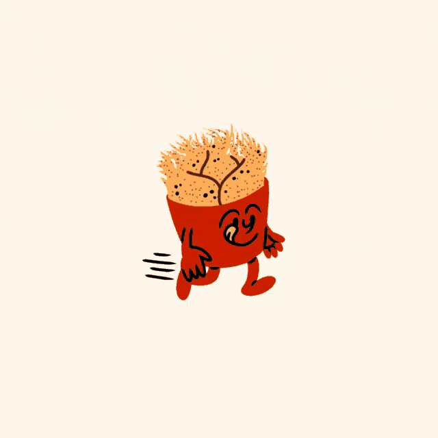 a red cartoon character is behind a red box that says " run "