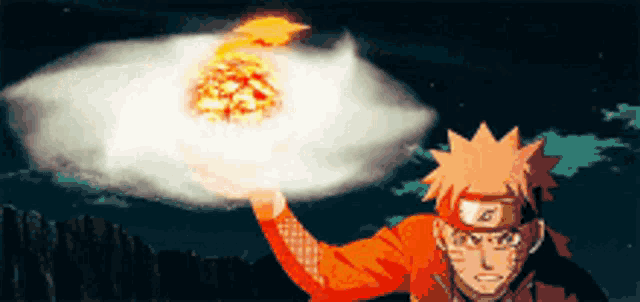a cartoon character with the number 6 on his head throws a fireball