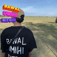 a man wearing a black shirt that says baval mimi