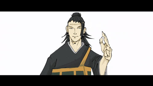 a drawing of a man with long hair and a white hand reaching out