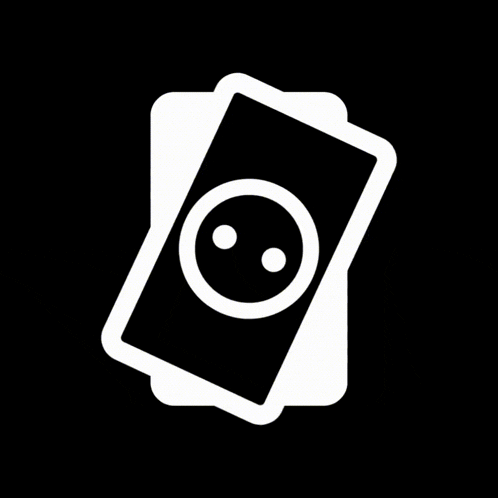 a black and white icon of a camera with two dots on it