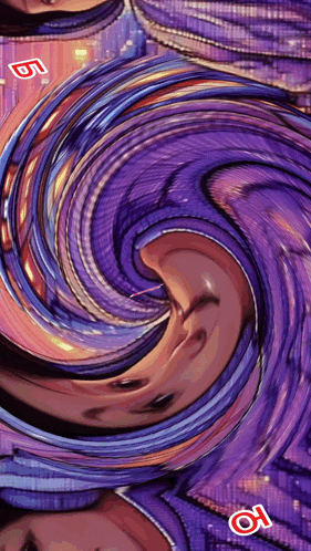 a purple and blue swirl with the letters oi on the bottom