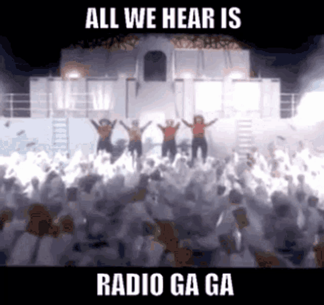 Radio Ga Ga Queen GIF - Radio Ga Ga Queen All We Hear GIFs