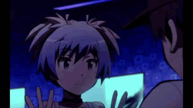 a boy and a girl are looking at each other