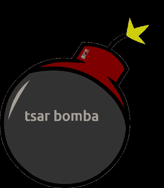 a cartoon drawing of a bomb with the word tsar bomba on it