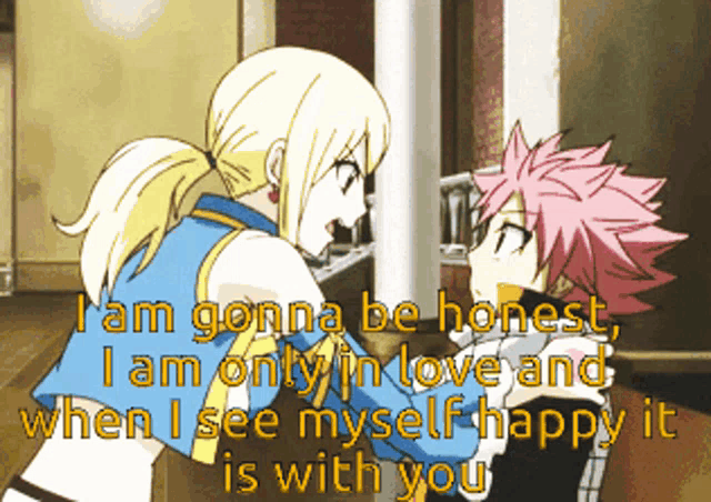 a couple of anime characters with the words " i am gonna be honest " on the top