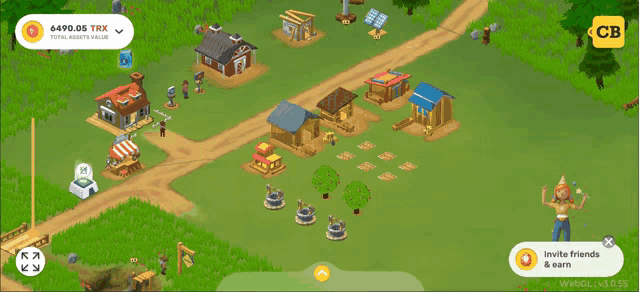 a screenshot of a game with the invite friends and earn button