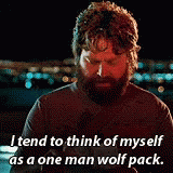 Zach Galifianakis One Man Wolf Pack GIF - Zach Galifianakis One Man Wolf Pack I Need To Think Of Myself As One Man Wolf Pack GIFs