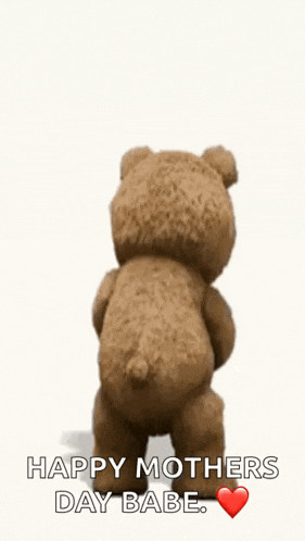 a teddy bear is holding a book and says happy mother 's day babe