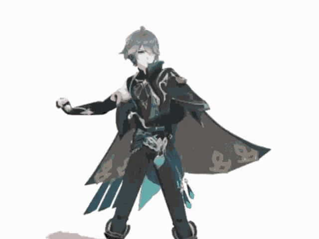 a 3d rendering of a man with a cape and a sword