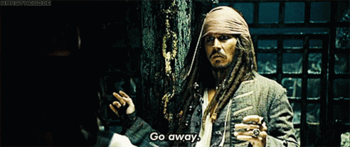 Go Away Pirates Of The Caribbean GIF - Go Away Pirates Of The Caribbean Jack Sparrow GIFs