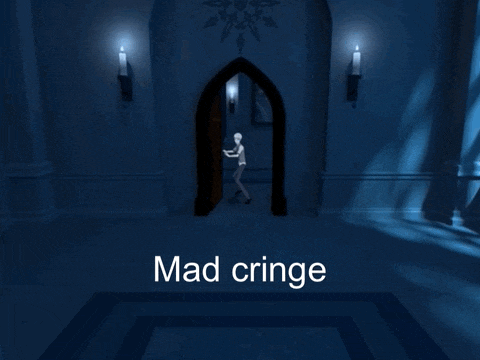 a doorway with the words mad cringe on the bottom