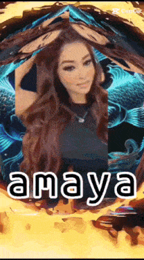a picture of a woman with the name amaya at the bottom