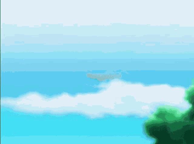 a bird is flying in the sky above a tree