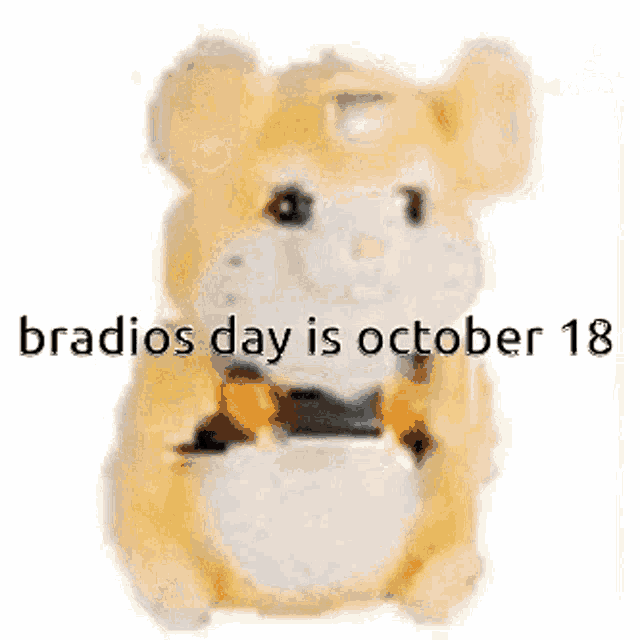 a teddy bear with the words bradios day is october 18