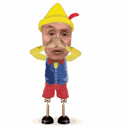 a man in a pinocchio costume with a large nose