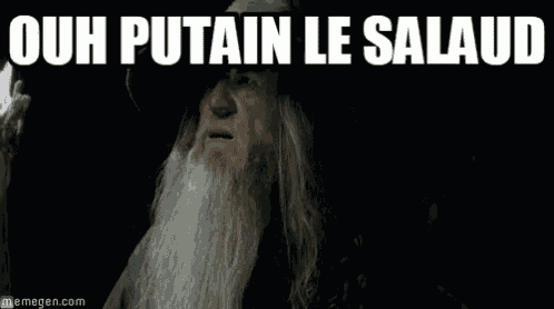 a man with a beard and a hat says " ouh putain le salaud i have no memory of this place "