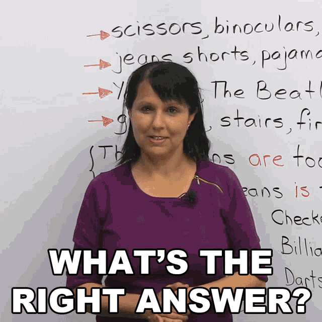 Whats The Right Answer Rebecca GIF - Whats The Right Answer Rebecca Learn English With Rebecca GIFs