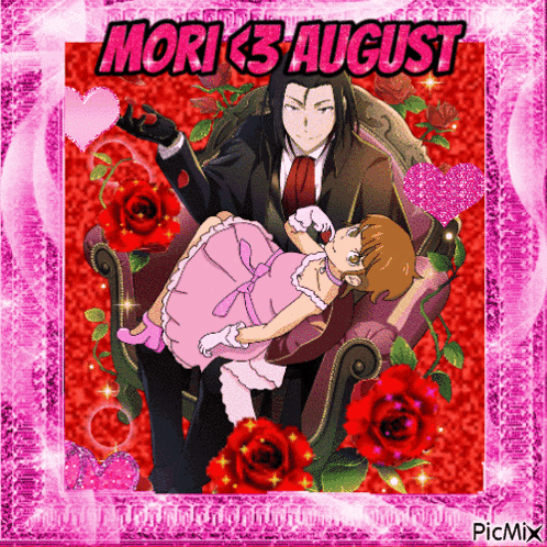 a picture of a man holding a little girl with the date 3 august