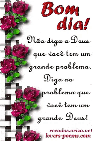 a greeting card with roses and the words bom dia
