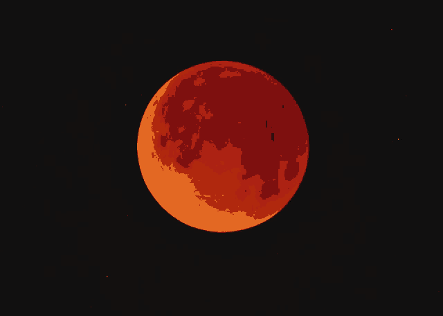 a red full moon in a black sky