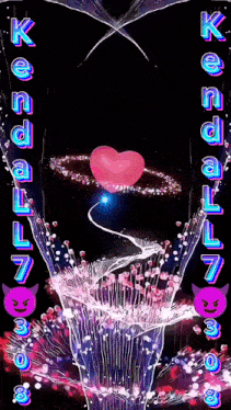 a drawing of a heart with the name kendal written above it