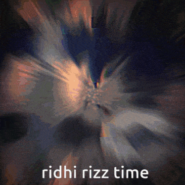 the word ridhi is on a blurry background