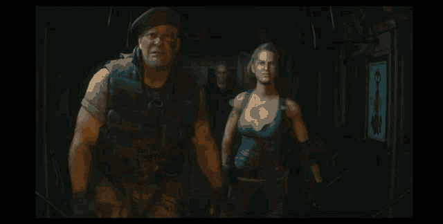 a man and a woman are in a video game