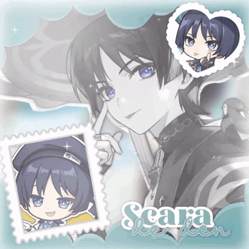 a drawing of a boy with the name seara on it